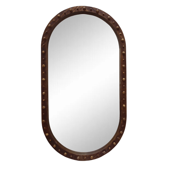 Oval Vintage Brown Frame Mirror XR5040-1220